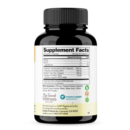 Capsulas suplementarias Sandhu's Gut Health para digestión y colon