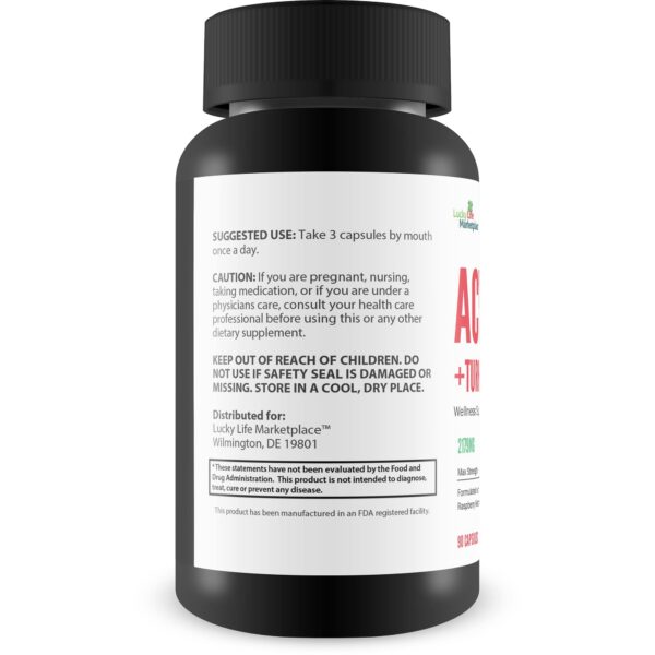 Cápsulas suplemento ACV keto cúrcuma