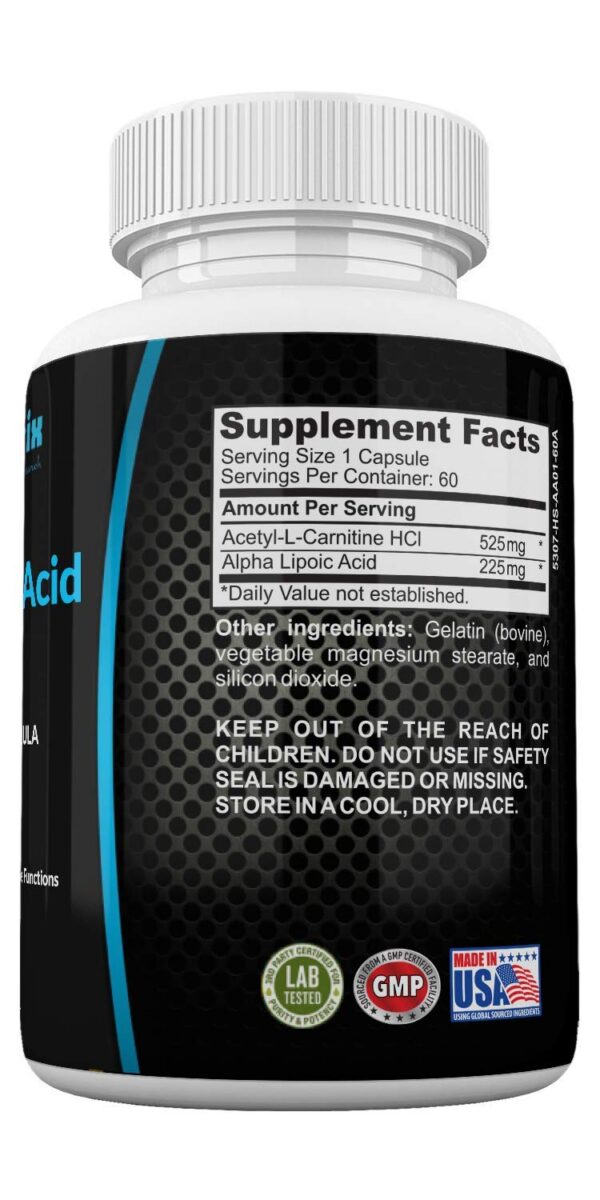 Cápsulas del suplemento ALA ALC