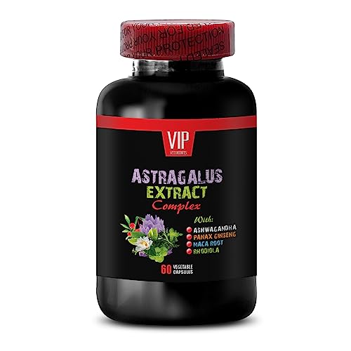 Cápsulas de suplemento natural con astrágalo y ashwagandha