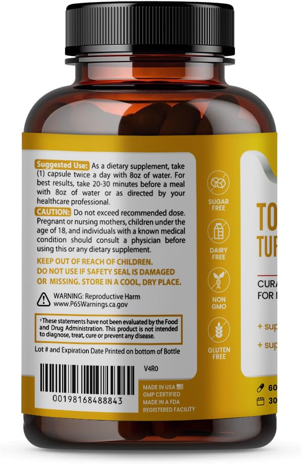 Cápsulas de suplemento natural de cúrcuma y jengibre Tonic Tango