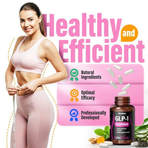 Cápsulas del suplemento GLP-1 enfocadas en primer plano