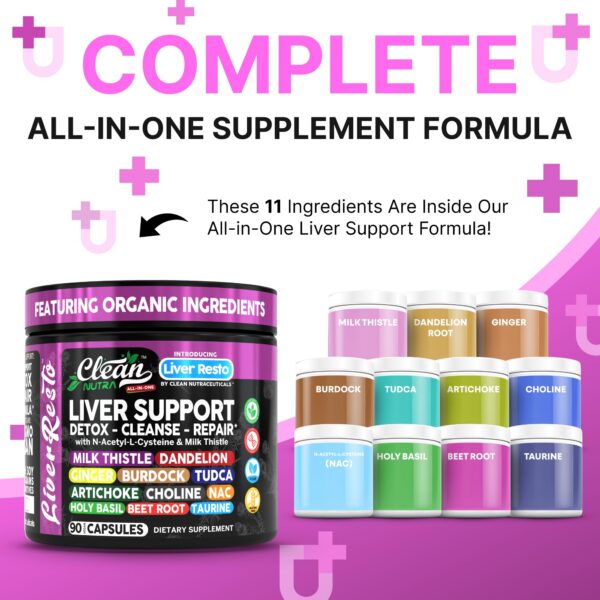 Cápsulas de suplemento hepático para desintoxicación