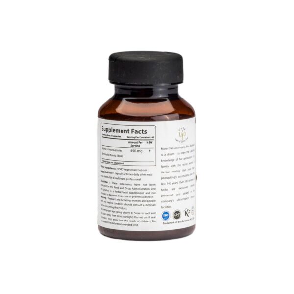 Cápsulas suplemento herbal Arjuna bixa BOTANICAL