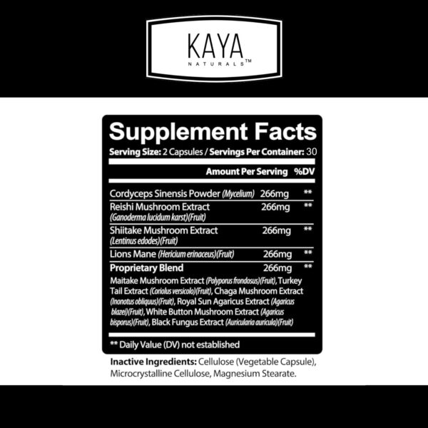 Cápsulas suplemento Kaya Naturals para apoyo inmunológico y energía