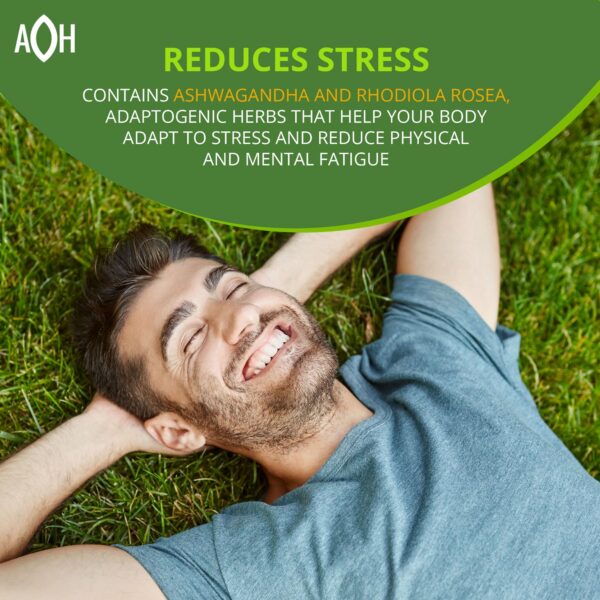 Cápsulas de suplemento natural para alivio de estrés adaptógeno