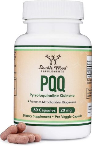 Cápsulas suplemento PQQ 20mg doble Wood 60 unidades