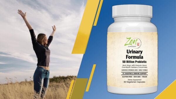 Cápsulas de suplemento probiótico urinario con arándano