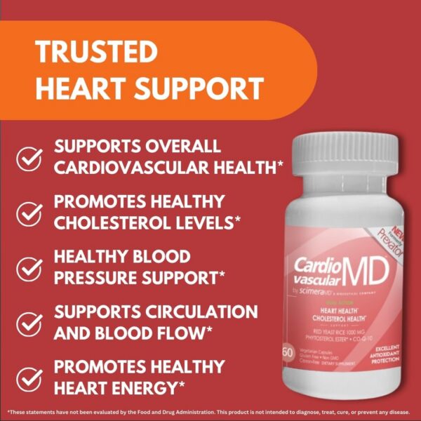 Cápsulas suplemento ScimeraMD de salud cardíaca y colesterol