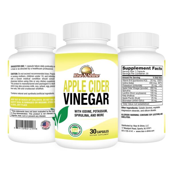 Version 1.0.0 Cápsulas de suplemento de vinagre de sidra de manzana Rise-N-Shine