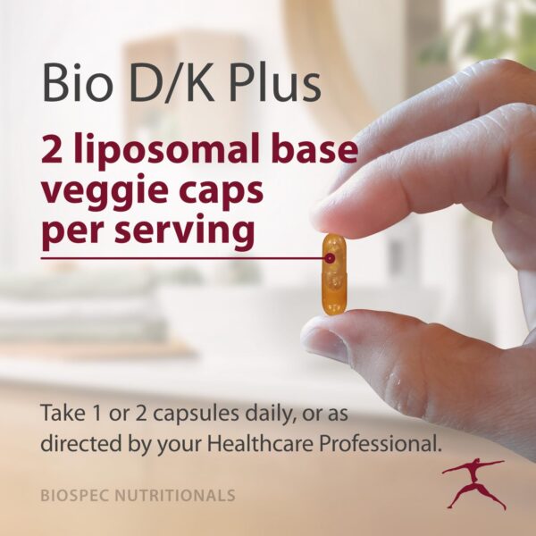 cápsulas suplemento vitamina d3 k2 biospec nutritionals