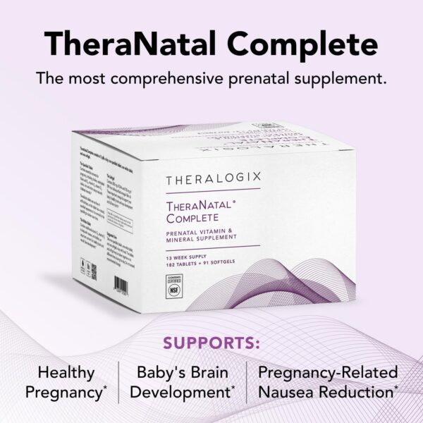 Cápsulas y tabletas prenatales Theralogix para embarazo saludable