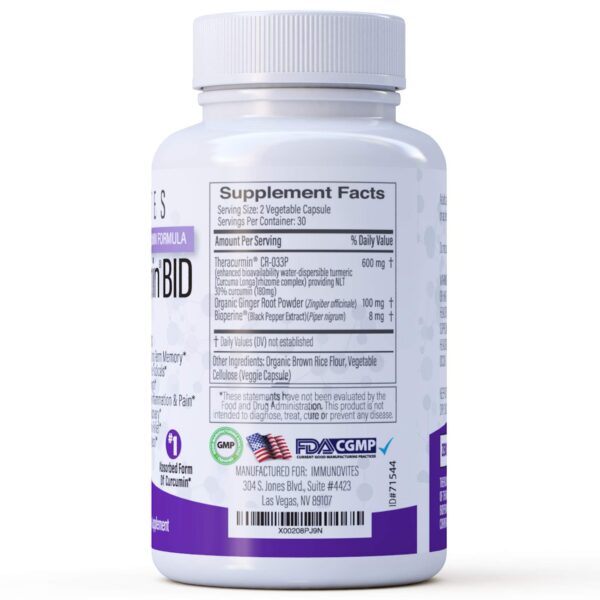 cápsulas theracurmin nano cúrcuma con bioperina 60 unidades