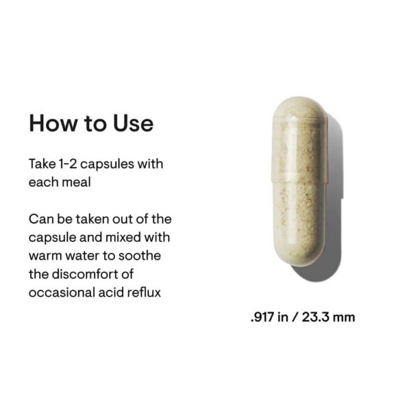 Cápsulas THORNE GI Relief con extractos naturales digestivos