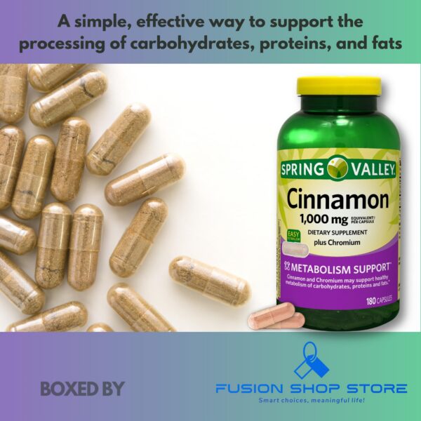 Cápsulas fáciles de tragar de canela y cromo 1000mg