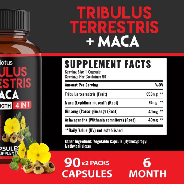 Cápsulas Tribulus Terrestris con Maca 90 por paquete