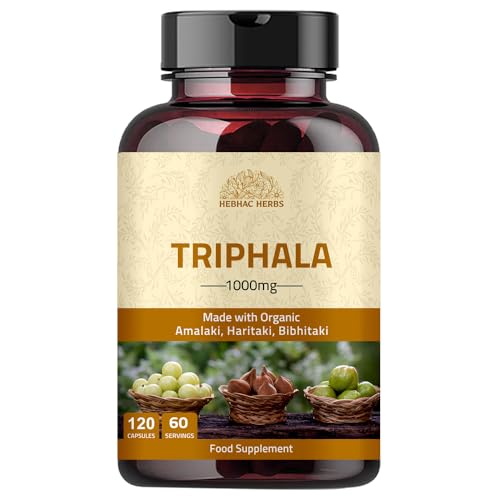 cápsulas triphala Hebhac Herbs mezcla Amla Haritaki Bibhitaki