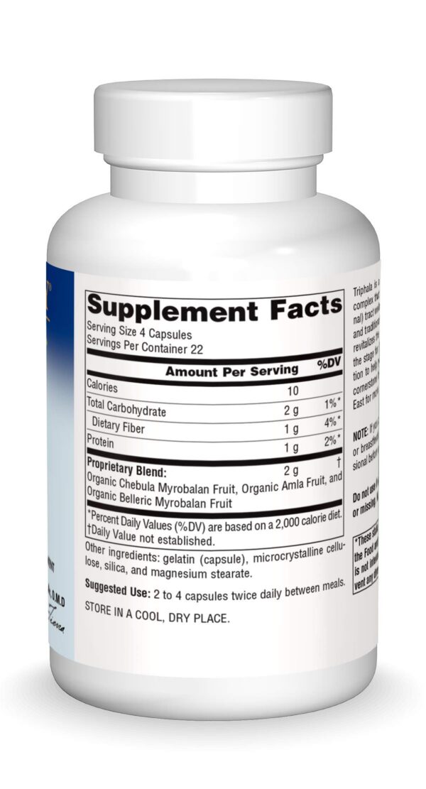 Cápsulas Triphala Planetary Herbals para limpieza del colon