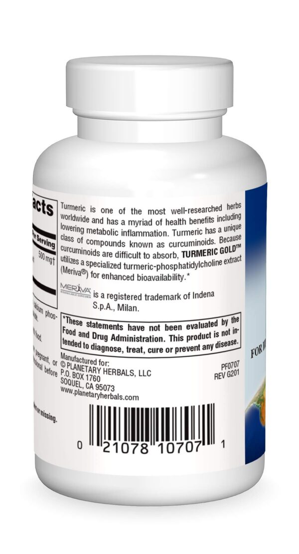 Version 1.0.0 Cápsulas Turmeric Gold 500mg para salud inflamatoria Planetary Herbals
