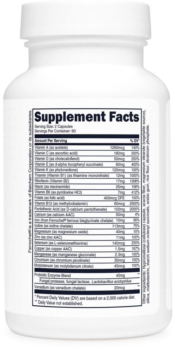 Version 1.0.0 Cápsulas de Type Zero Multivitaminas en mano