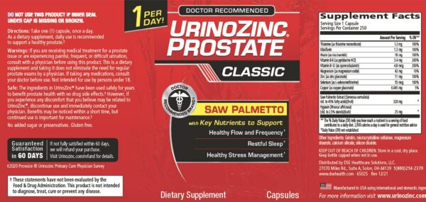 Version 1.0.0 Cápsulas Urinozinc con saw palmetto vitaminas B para próstata