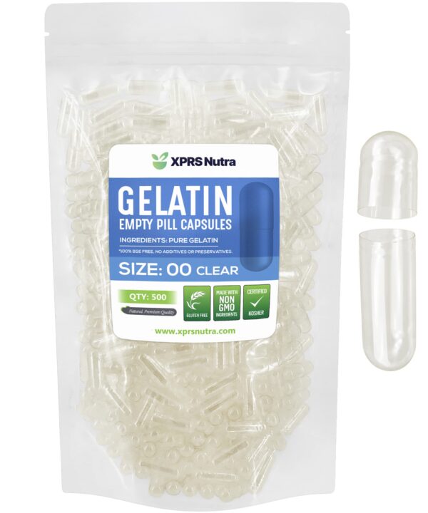 Cápsulas vacías tamaño 00 XPRS Nutra transparentes