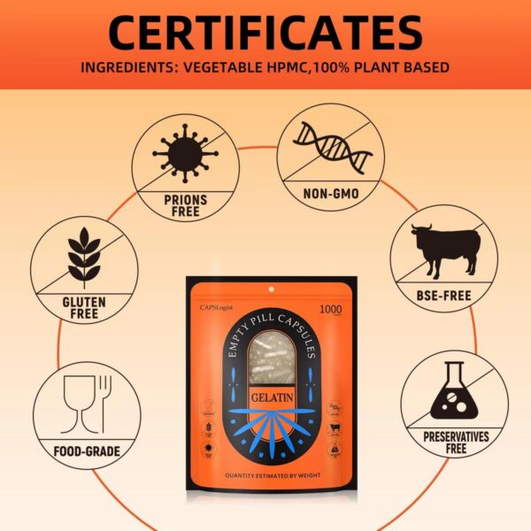 Version 1.0.0 Cápsulas vacías azul y blanco tamaño 0 CAPSLogist vista cercana