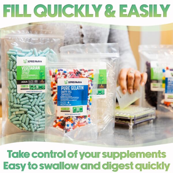 Cápsulas claras tamaño 3 resistentes para suplementos