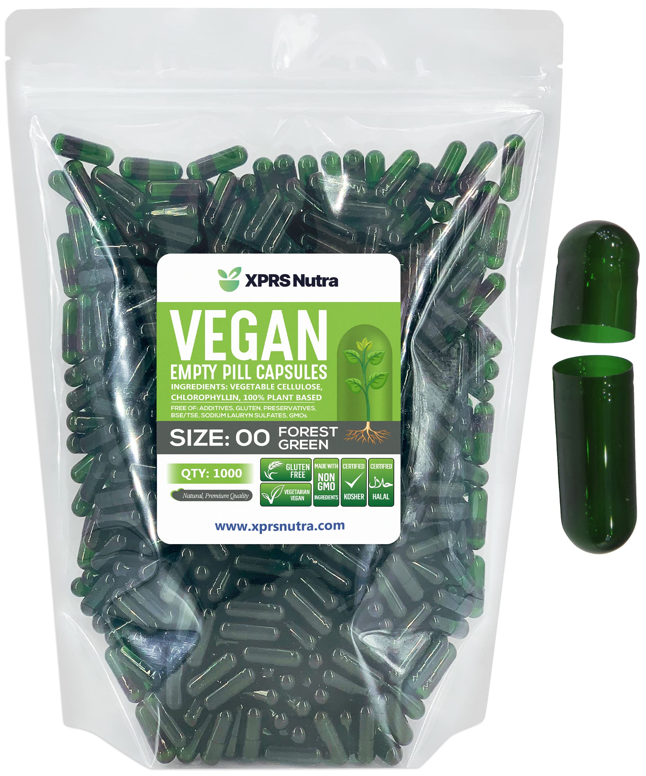 Cápsulas Vacías Veganas Tamaño 00 - 1000 Cápsulas | XPRS Nutra