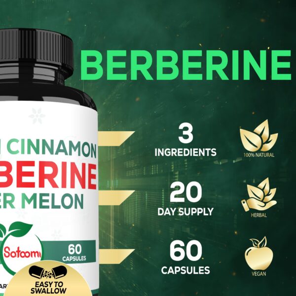 Cápsulas veganas de berberina con corteza de canela oregano para salud