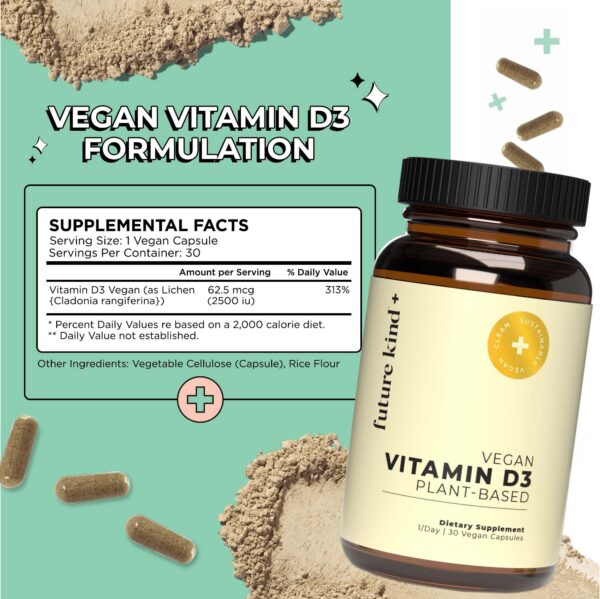 Cápsulas veganas future kind vitamina d3 sin azúcar