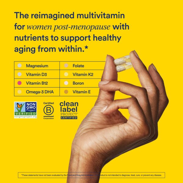 Detalle de cápsulas veganas menta Multivitaminas Ritual mujeres 50+