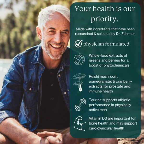 Cápsulas veganas multivitamínico Dr. Fuhrman para hombres mayores