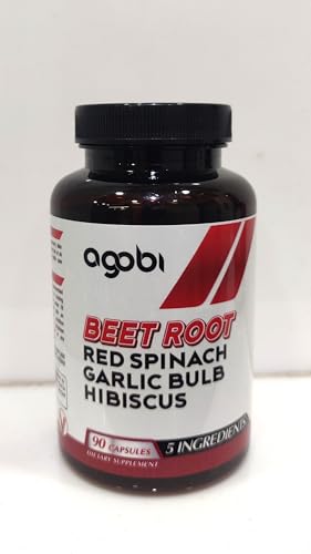 Cápsulas veganas de raíz de remolacha agobi sobre fondo blanco