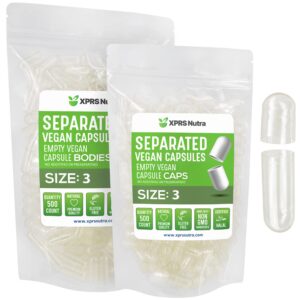 Cápsulas veganas vacías tamaño 3 XPRS Nutra paquete 500