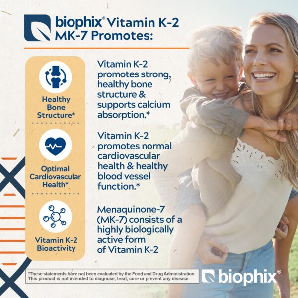 Cápsulas veganas vitamina K2 alta potencia biophix