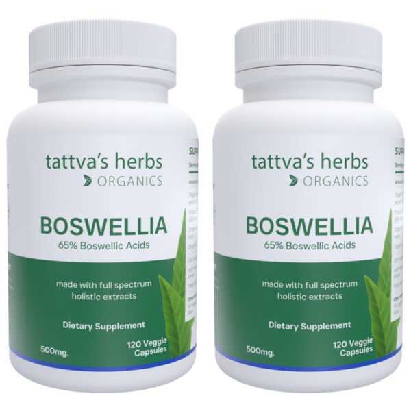 Botella de cápsulas veganas Boswellia Serrata 500mg Tattva's Herbs