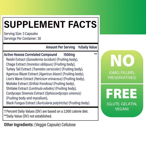 Cápsulas veganas Hexosa Activa para sistema inmune y función hepática