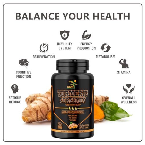 Cápsulas veganas de cúrcuma curcumina suplemento SMSHEALTHPRODUCTS