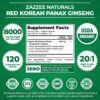 Version 1.0.0 Cápsulas veganas extracto ginseng panax coreano 8000 mg Zazzee