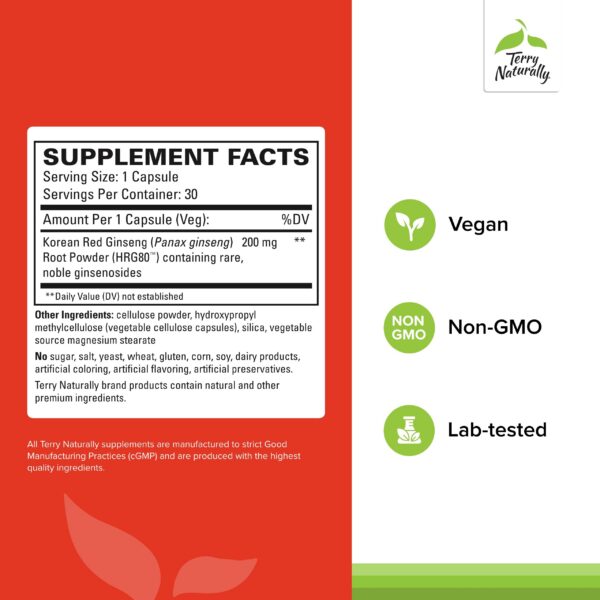 Version 1.0.0 Cápsulas veganas de ginseng rojo para energía y enfoque Terry Naturally