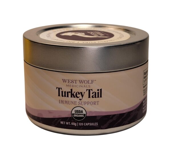 Version 1.0.0 Envase de cápsulas veganas hongo Cola de Pavo West Wolf