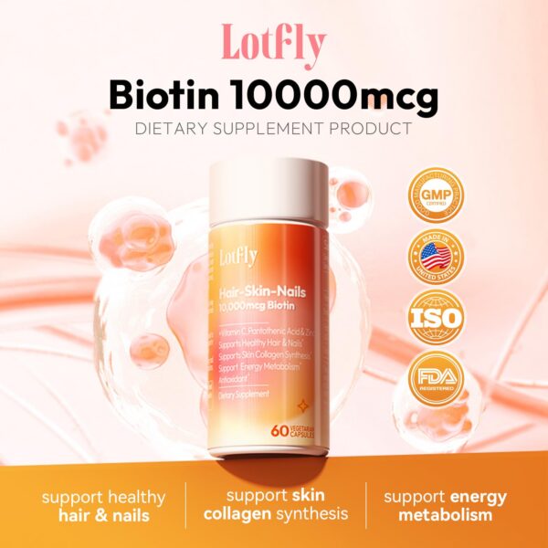 Cápsulas veganas LOTFLY con zinc y vitamina C para uñas