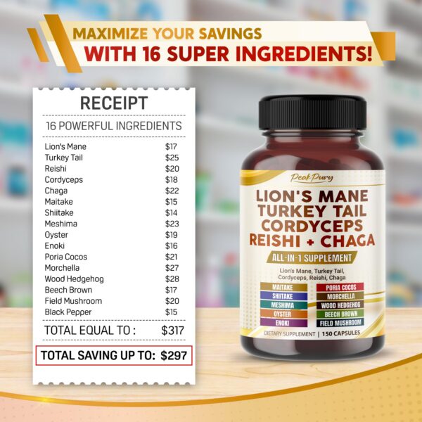 Cápsulas veganas Melena de León PeakPury 150 unidades