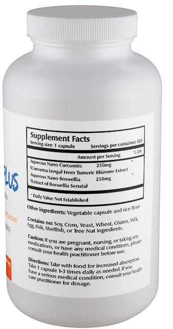 Cápsulas veganas Nano Curcumina y Boswellia para salud articular