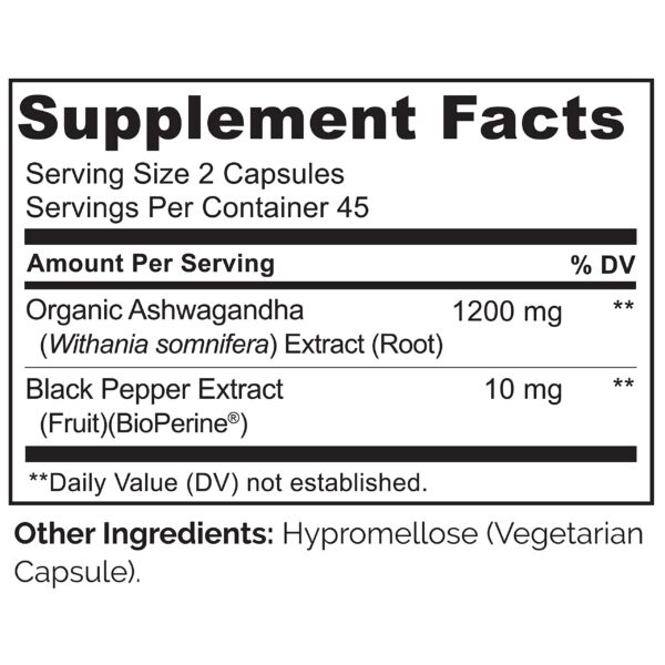 Capsulas veganas NATURELO Ashwagandha para estrés y fatiga
