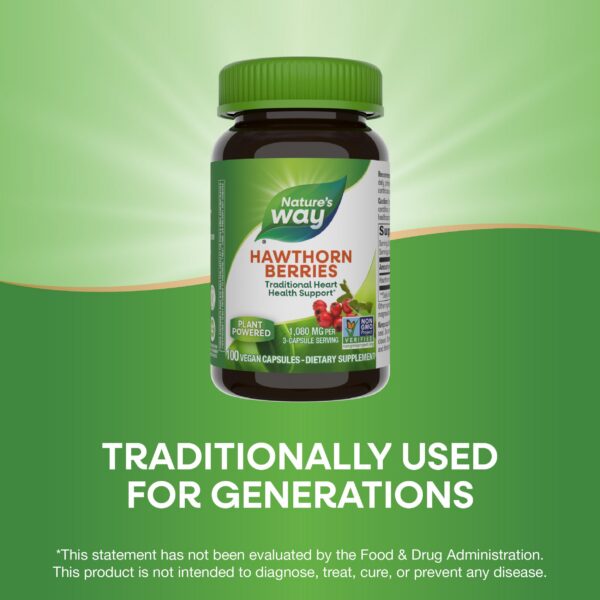 Cápsulas veganas Nature's Way suplemento de bayas de espino saludable