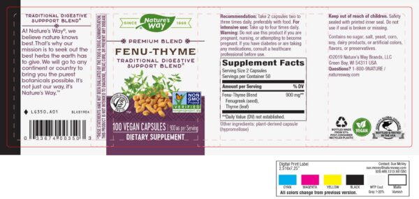 Cápsulas veganas Nature's Way para soporte digestivo natural