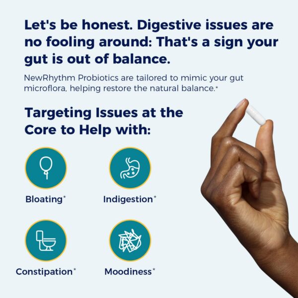 Cápsulas veganas NewRhythm probióticos 120 mil millones