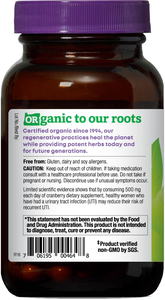 Cápsulas veganas orgánicas Oregon's Wild Harvest arándano